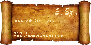 Spacsek Szilvia névjegykártya