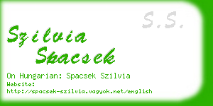 szilvia spacsek business card